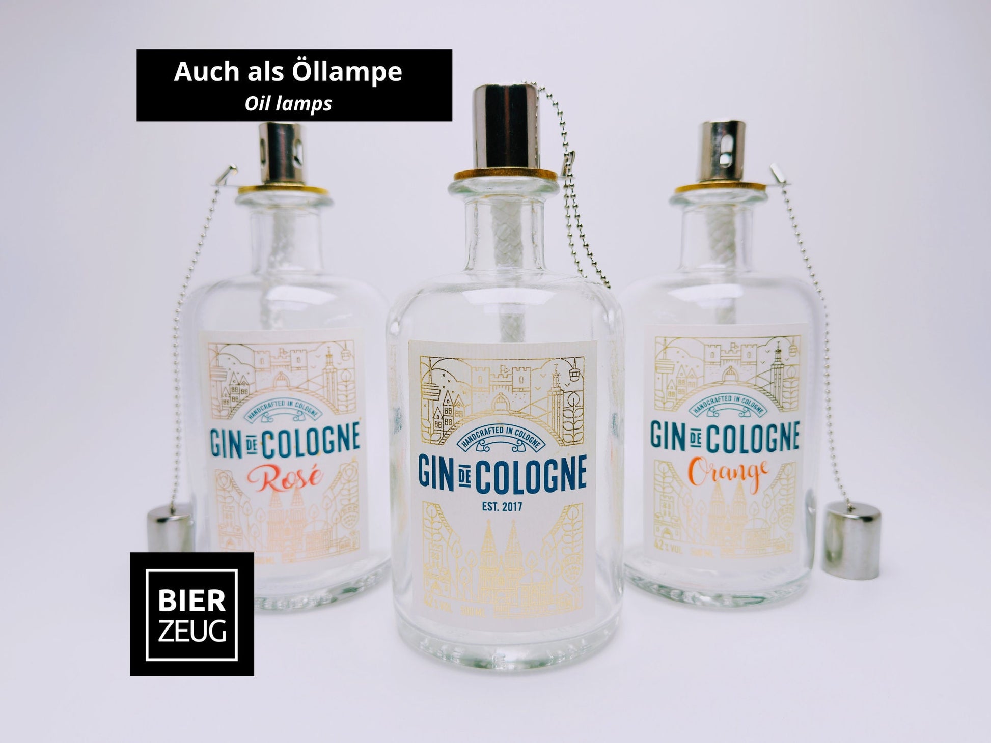 Gin-Seifenspender "Gin de Cologne" | Upcycling Pumpspender aus Gin Cologne Flaschen | Nachfüllbar mit Seife etc. | Bad Deko | Geschenk Köln