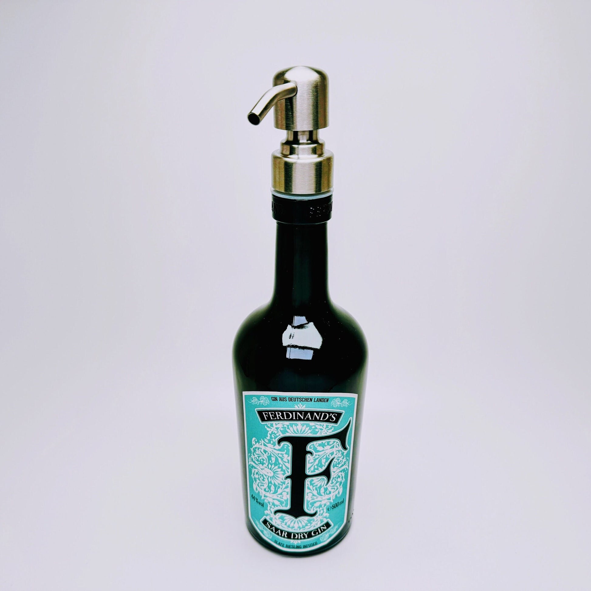 Gin-Seifenspender "Ferdinand" | Upcycling Pumpspender aus Ferdinands Gin Flasche | Nachfüllbar mit Seife | Bad Deko | Geschenk Mosel