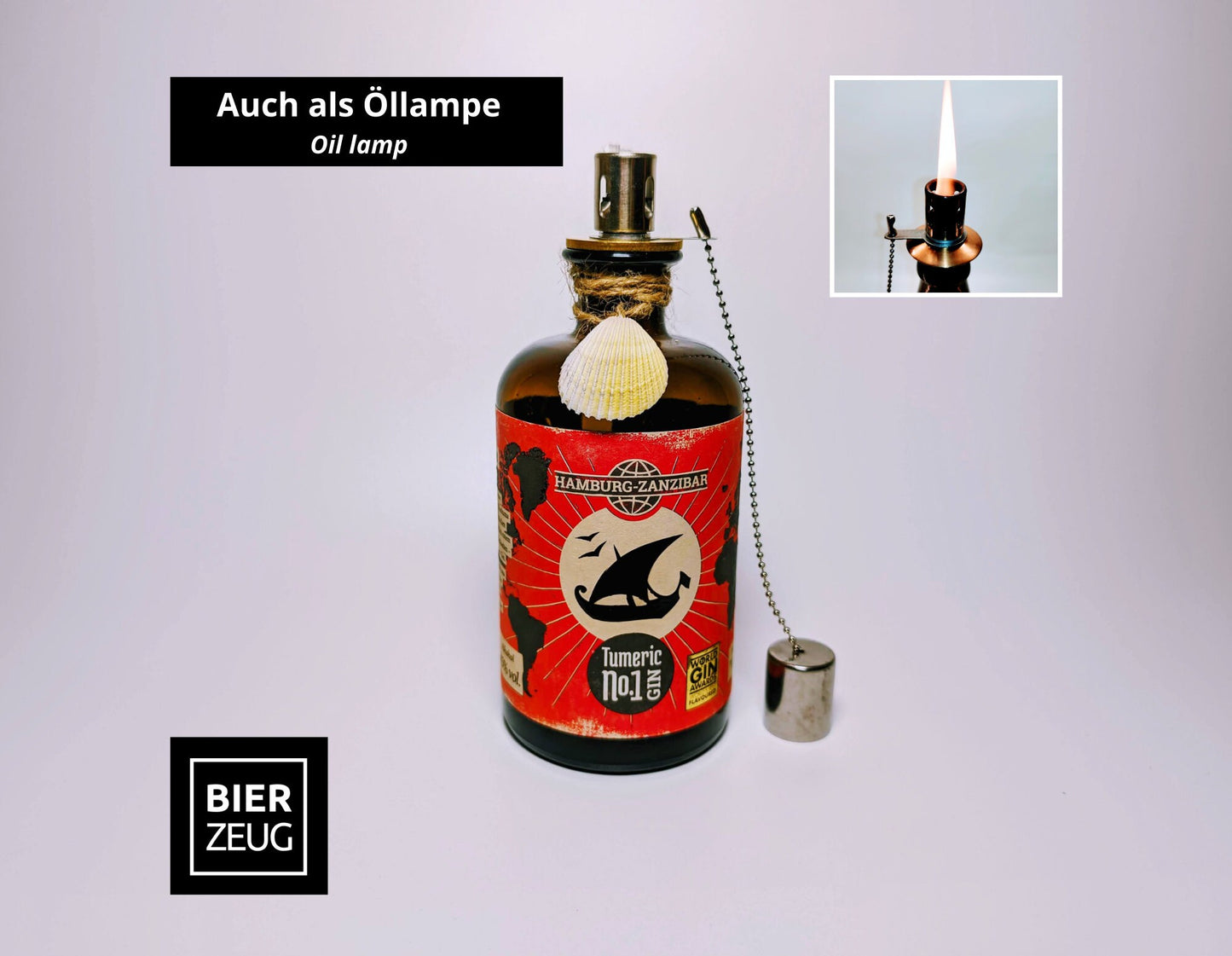 Gin-Seifenspender "Hamburg-Zanzibar" | Upcycling Pumpspender aus Gin-Flasche | Nachfüllbar mit Seife etc. | Bad Deko Geschenk Hamburg Afrika