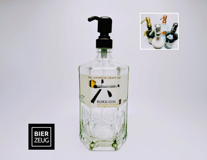 Gin-Seifenspender "Roku" | Upcycling Pumpspender aus Roku Gin Flasche | Nachfüllbar mit Seife, Spüli, Lotion | Bad Deko | Geschenk Japan