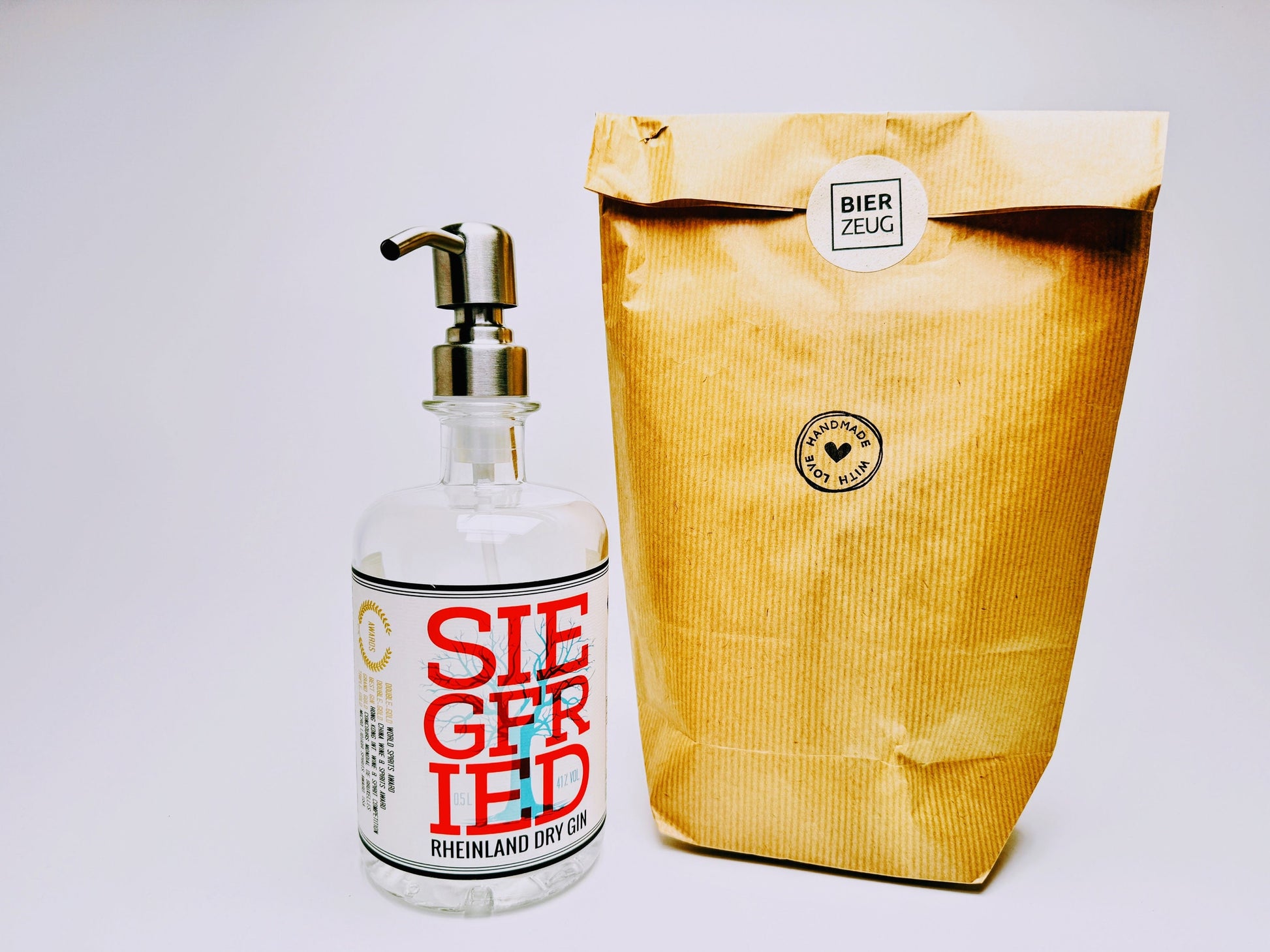 Gin-Seifenspender "Siegfried" | Upcycling Pumpspender aus Siegfried Gin Flaschen | Nachfüllbar mit Seife etc. | Bad Deko | Geschenk Bonn