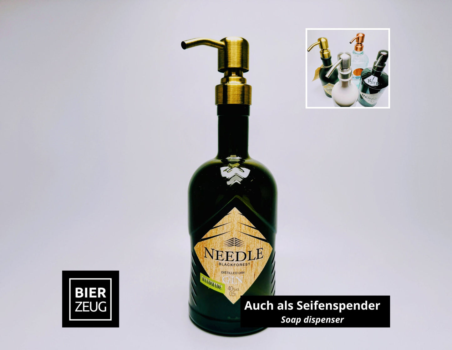 Gin Öllampe "Needle" | Handgemachte Öllampe aus Needle Gin Flaschen | Upcycling | Handgefertigt | Individuell | Geschenk | Deko | H:22cm