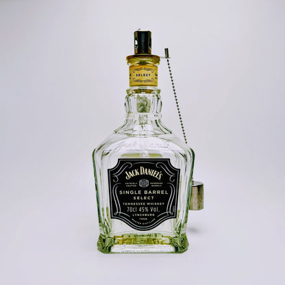 Whisky-Öllampe "Jack Daniels" | Handgemachte Öllampe aus Jack Daniels Single Barrel Flaschen | Upcycling | Individuell | Geschenk | Deko