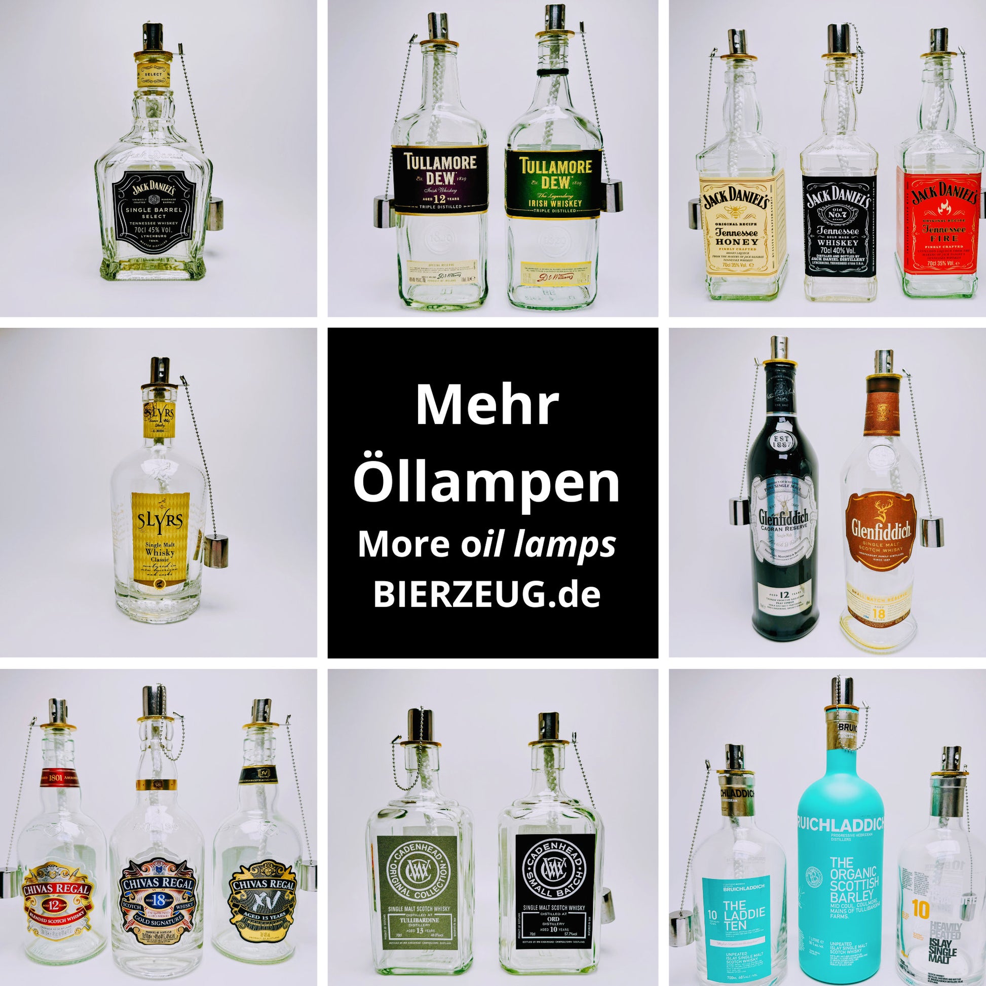 Whisky-Öllampe "Bruichladdich" | Handgemachte Öllampe aus Bruichladdich Flaschen | Upcycling | Individuell | Geschenk | Schottland | Deko