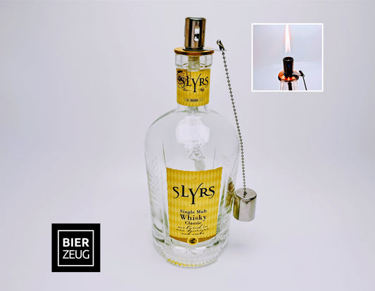 Whisky-Öllampe "Slyrs Shine" | Handgemachte Öllampe aus Slyrs Whisky Flaschen | Upcycling | Individuell | Geschenk | München | Bayern | Deko