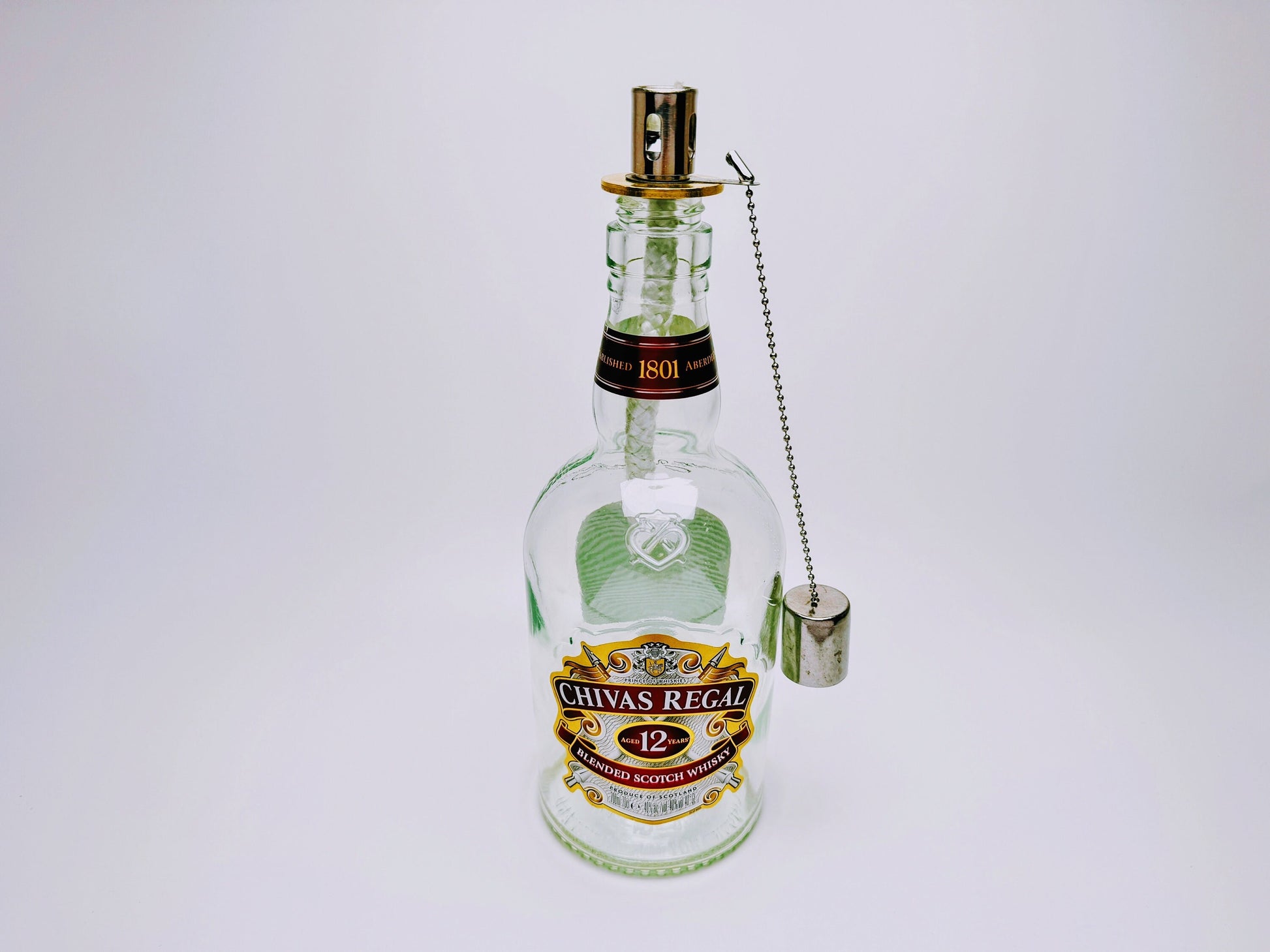 Whisky-Öllampe "Chivas Glow" | Handgemachte Öllampe aus Chivas Regal Flaschen | Upcycling | Individuell | Geschenk | Schottland | Deko