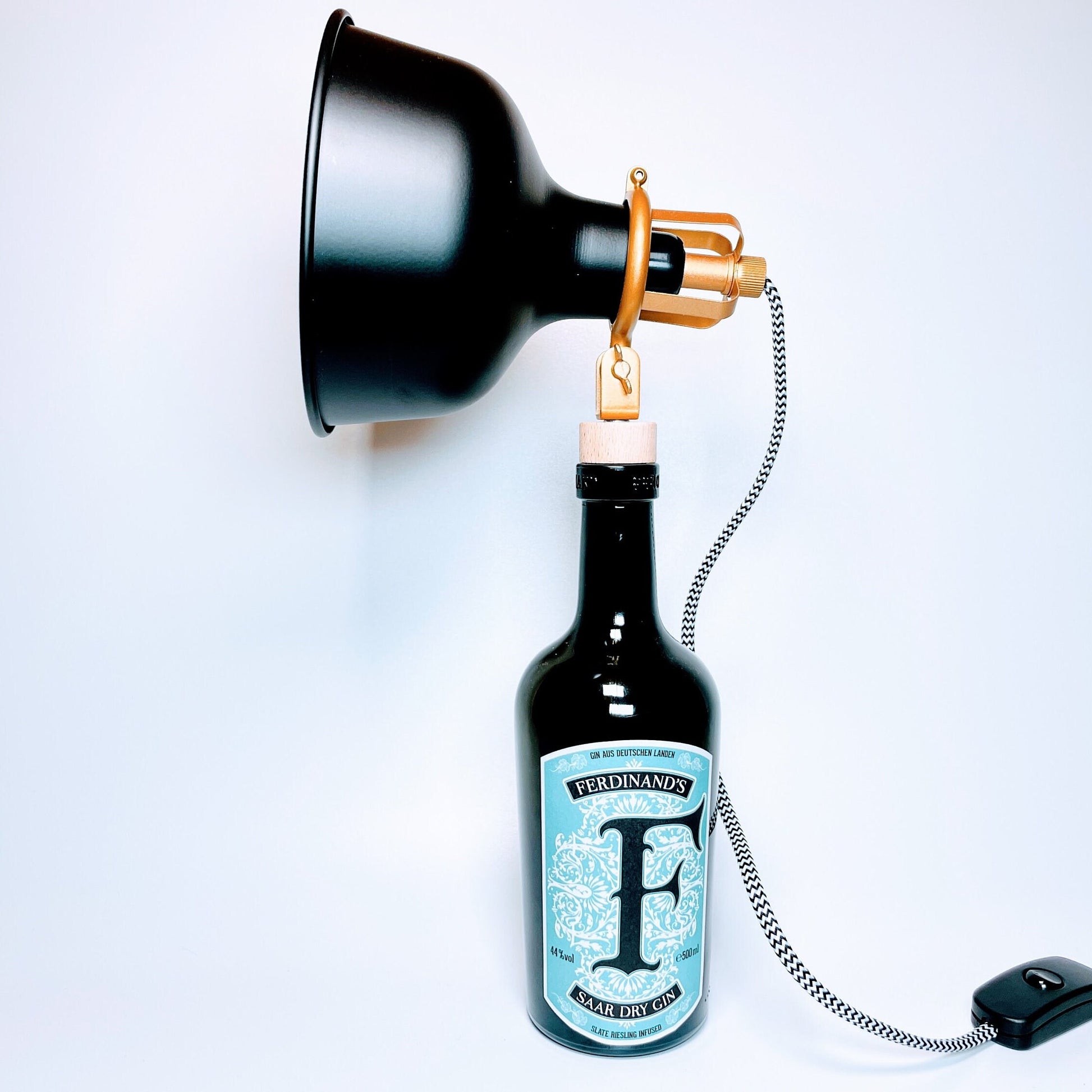 Ferdinands Gin Vintage-Lampe | Handgemachte nachhaltige Tischlampe aus Ferdinand Gin | Einzigartige Geschenkidee | Deko-Licht | Upcycling