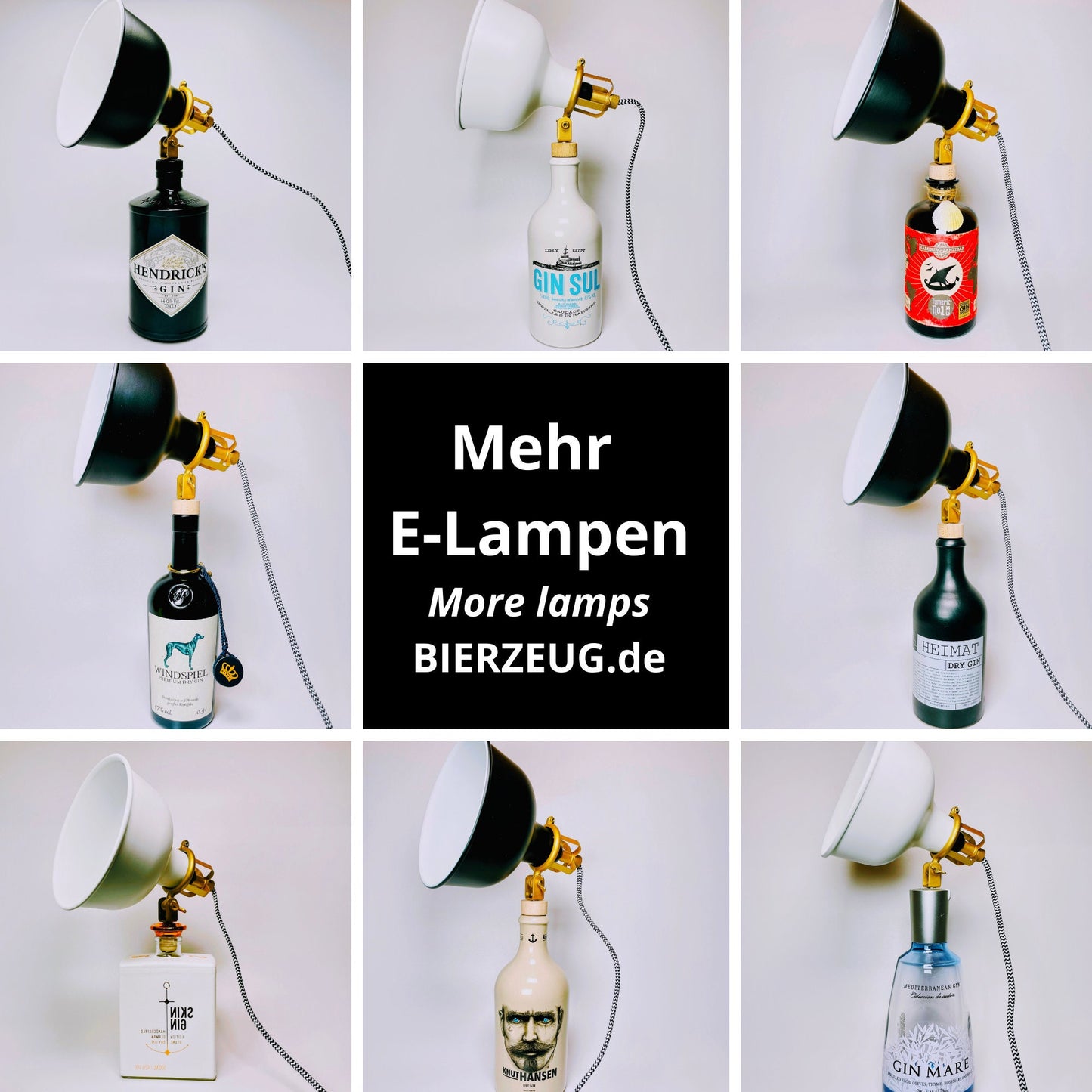 Monkey47 Gin Vintage-Lampe | Handgemachte nachhaltige Tischlampe aus Monkey 47 Gin | Einzigartige Geschenkidee | Deko-Licht | Upcycling