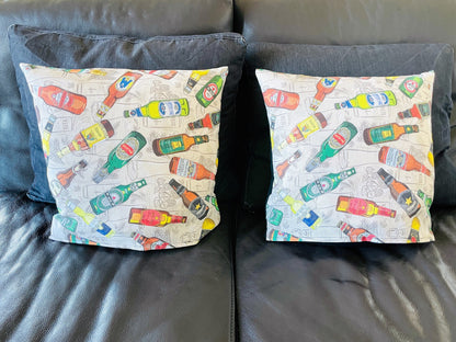 Bierkissen | Kissenbezug mit Bier-Motiv | Sofa-Kissen mit Bier-Flaschen-Design | Kopfkissen aus Stoff | Dekokissen | Handgefertigt | 40x40 cm
